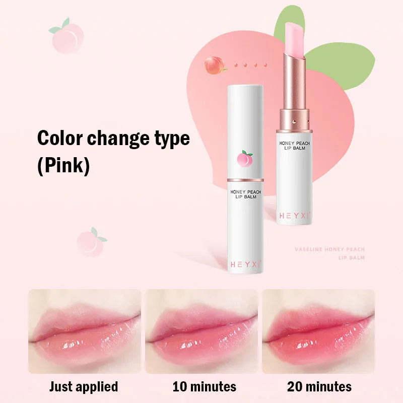 Honey Peach Color-Change Lip Balm – Moisturizing Lips Plumper