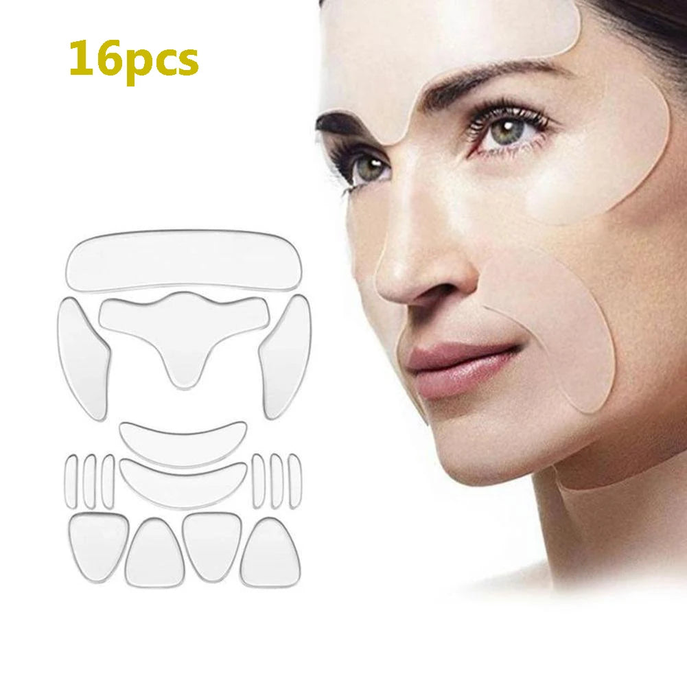 Reusable Silicone Anti-Wrinkle Face Patch Set – Face, Neck, Forehead, Eye & Chest Pads Peaceful Pleasures Health and Wellness 16PCS