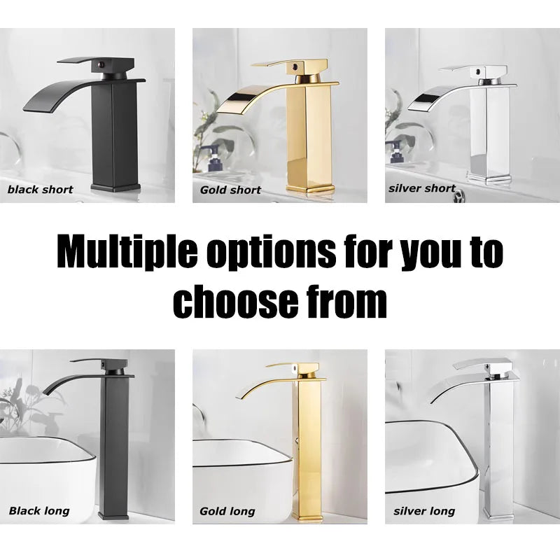 Waterfall Bathroom Faucet | 304 Stainless Steel Single Handle Mixer