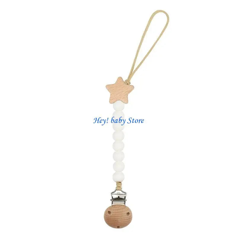 Silicone Bead Baby Pacifier Clip | Teething & Soother Holder
