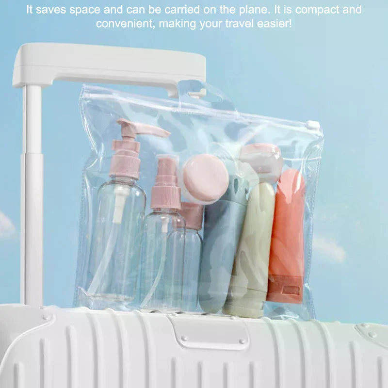 11Pcs/Set Travel Refillable Bottle Cosmetic Lotion Toner Spray Shampoo Essentials Cream Bottle Empty Container For Toiletries Peaceful Pleasures Health and Wellness