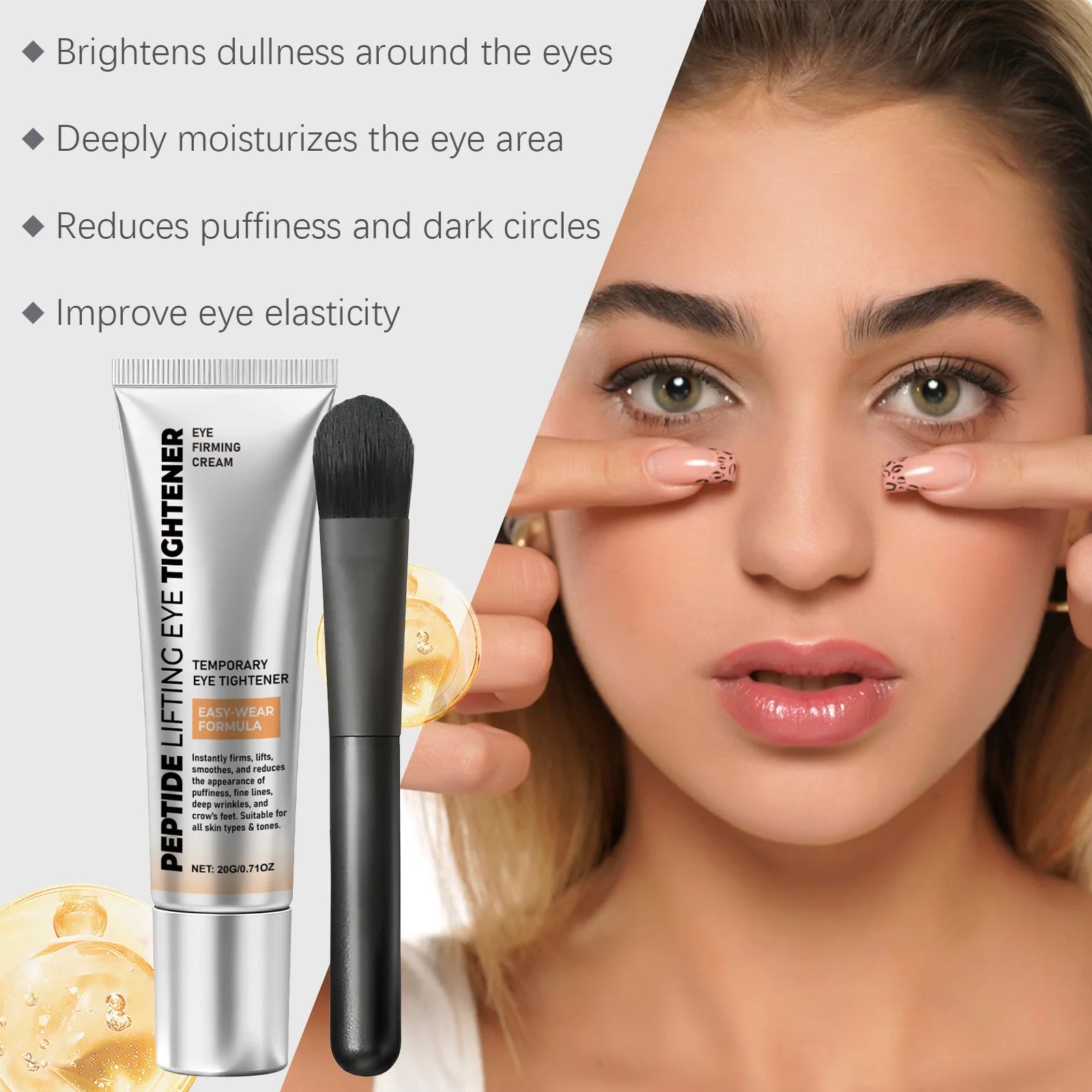 Eye Tighten Cream Firming Wrinkle Elimination Smooth Fine Lines Reduce Anti Puffiness Lifting Nourishing Dark Circles Eye Cream Peaceful Pleasures Health and Wellness