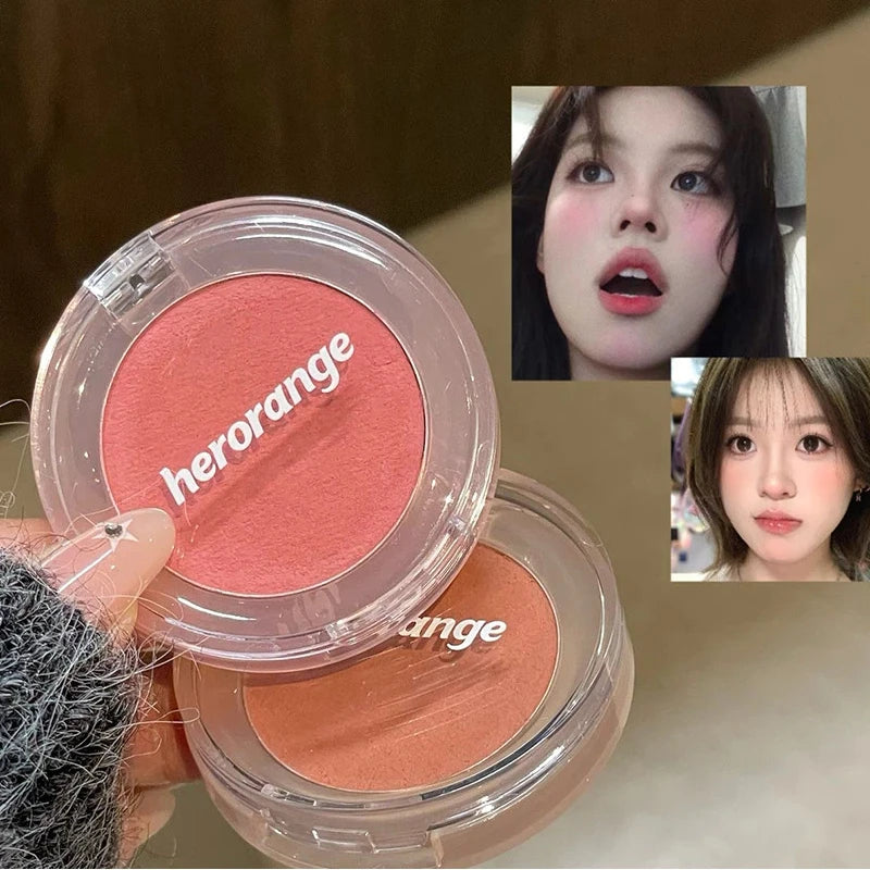 Peach Pink Blush Powder Palette – Matte & Shimmer Contour