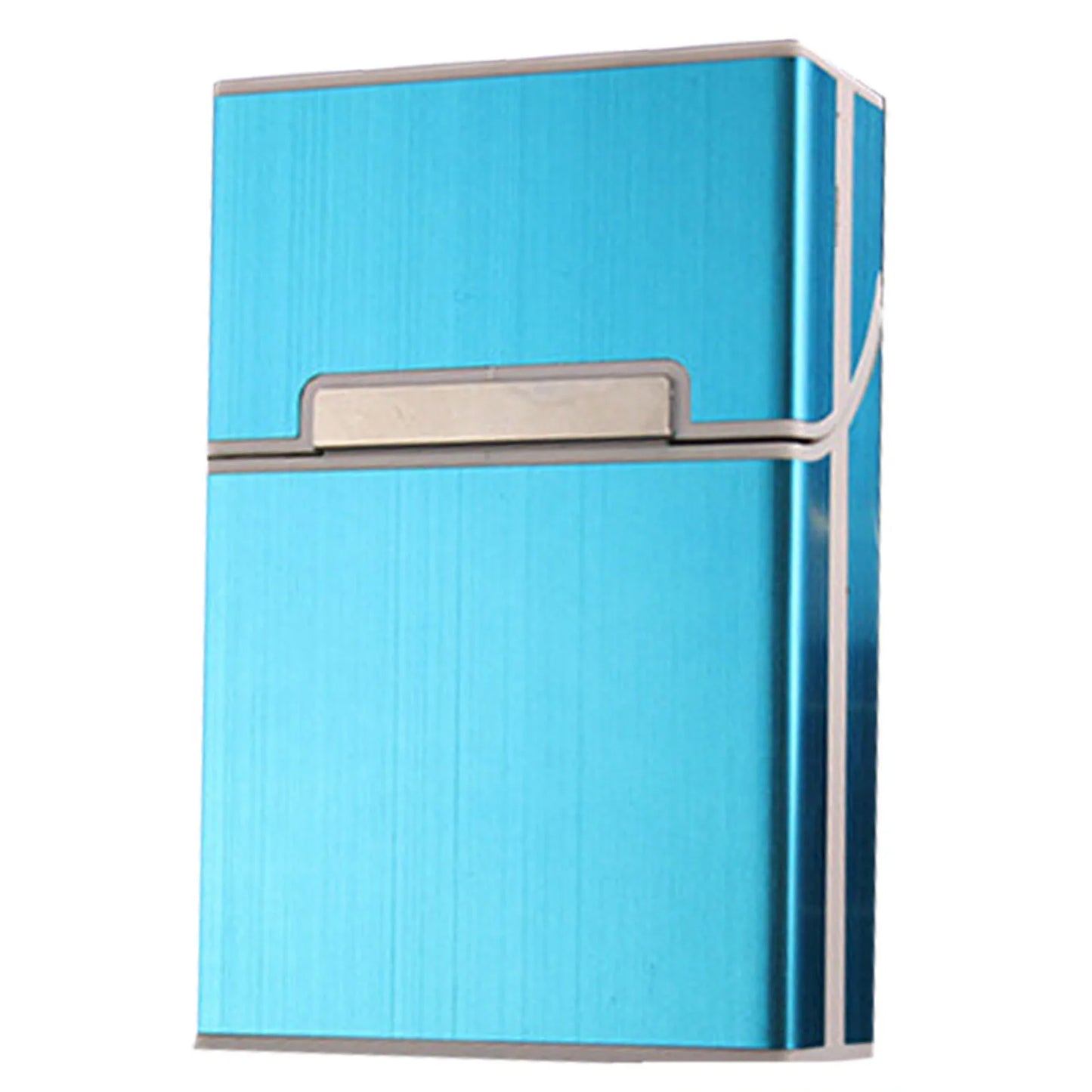Portable Slim Aluminum Cigarette Case Regular King Size Plastic Cigar Tobacco Holder Box Storage Container Smoking Accessories Peaceful Pleasures Health and Wellness Blue