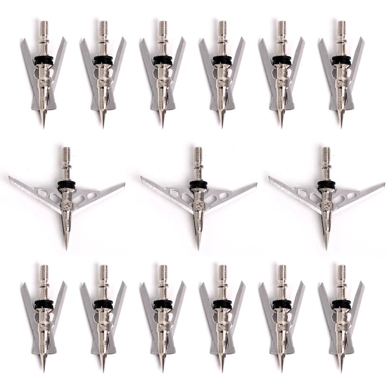 100 Grain Arrowhead Tips Archery Point Hunting Broadheads Plastic