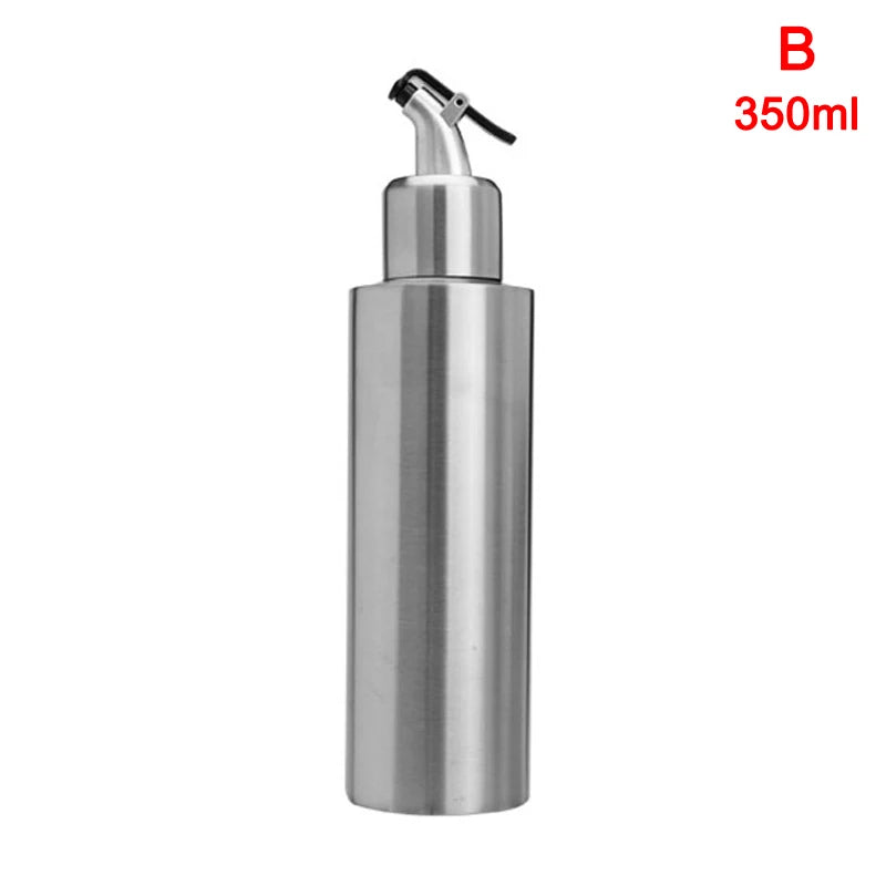 250/350/550ml Food Grade Stainless Steel Oil Storage Bottle Leakproof Seasoning Container For BBQ Kitchen Soy Sauce Vinegar Use Peaceful Pleasures Health and Wellness 350ml B