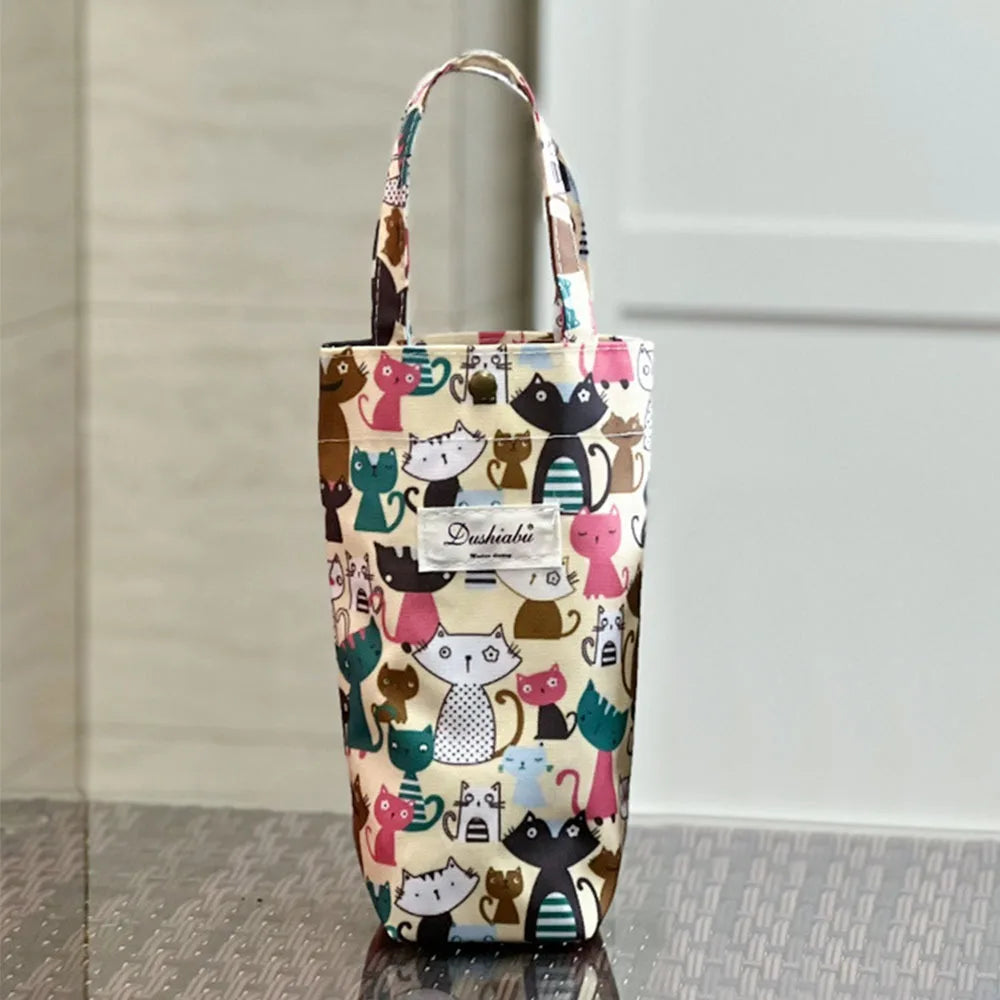 Cute Insulated Water Bottle Carrier Pouch | Cup Sleeve Bag