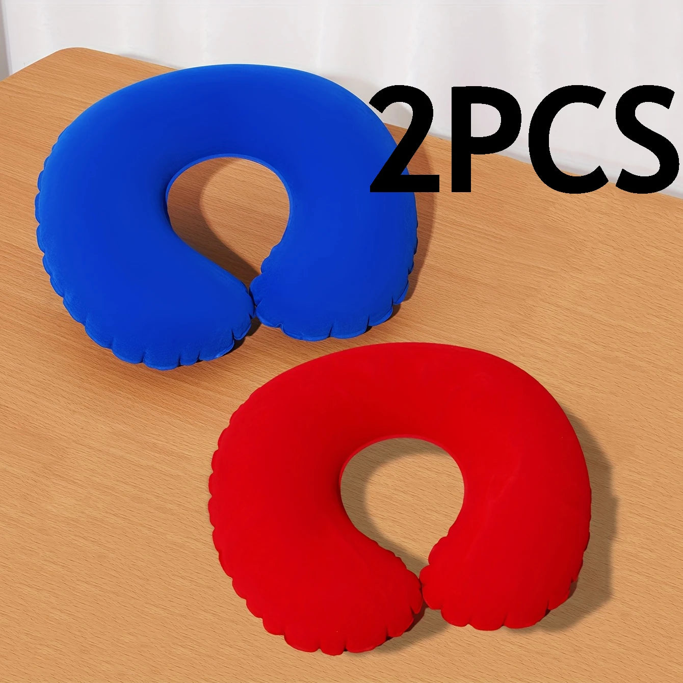 Inflatable U-Shaped Travel Neck Pillow 2 Pack – Foldable