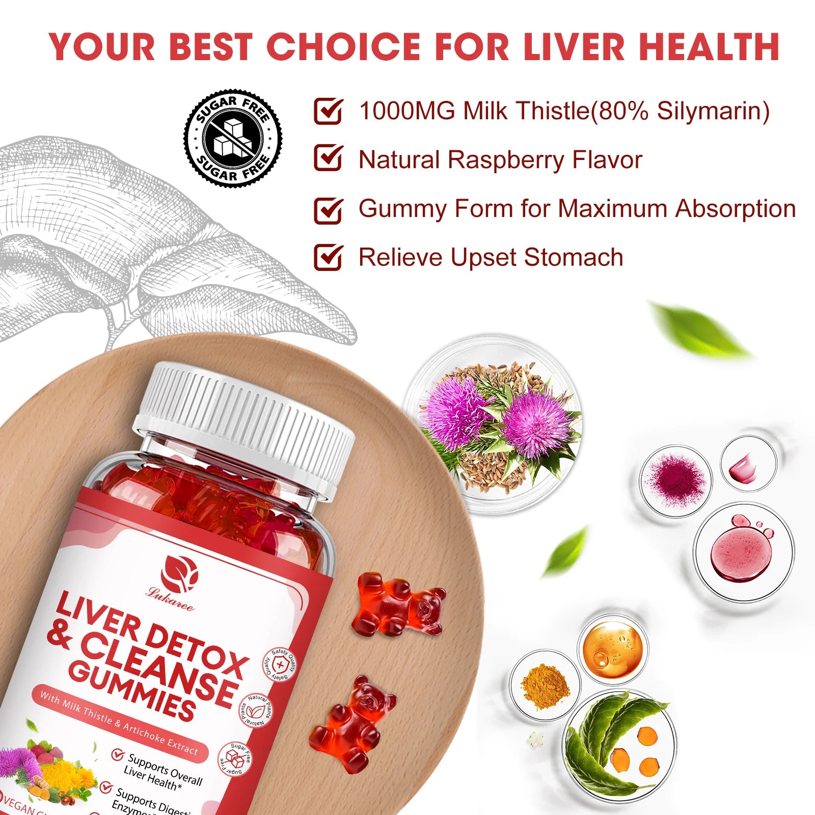 Milk Thistle Extract Gummies – Liver & Detox Support 60ct Peaceful Pleasures Health and Wellness