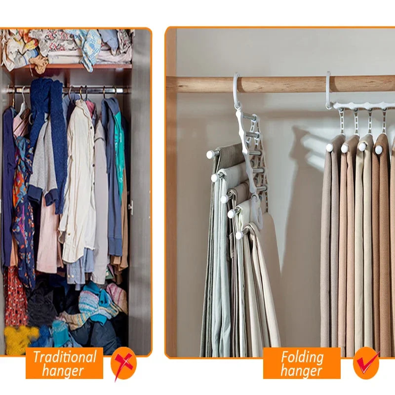 5-in-1 Space-Saving Pants Hanger | Closet Organizer Rack