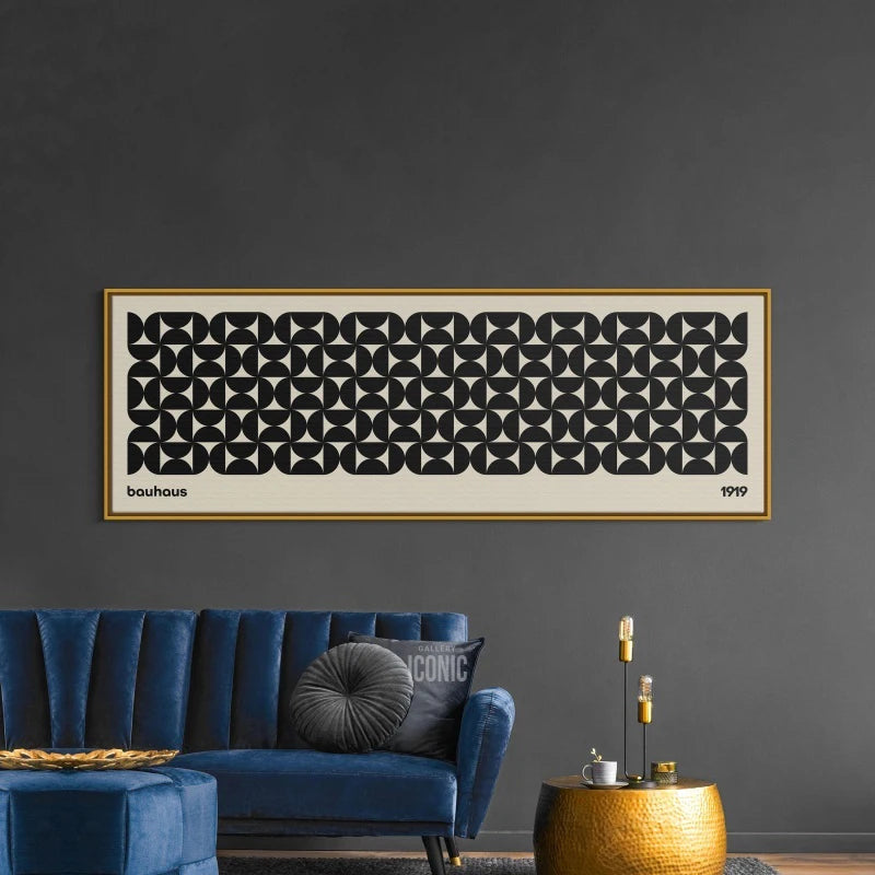 Mid-Century Modern Bauhaus Canvas Print | Panoramic Wall Art Canvas Wall Art Print Peaceful Pleasures Health and Wellness