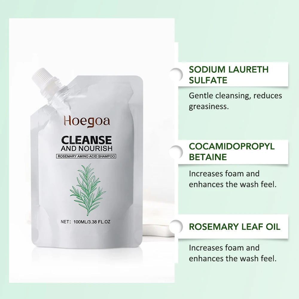 Rosemary Amino Acid Shampoo 3.38oz Travel Gentle Daily Hair Cleanser for Scalp Soothing Nourishing Repairs Dry Damaged Hair Wash Peaceful Pleasures Health and Wellness