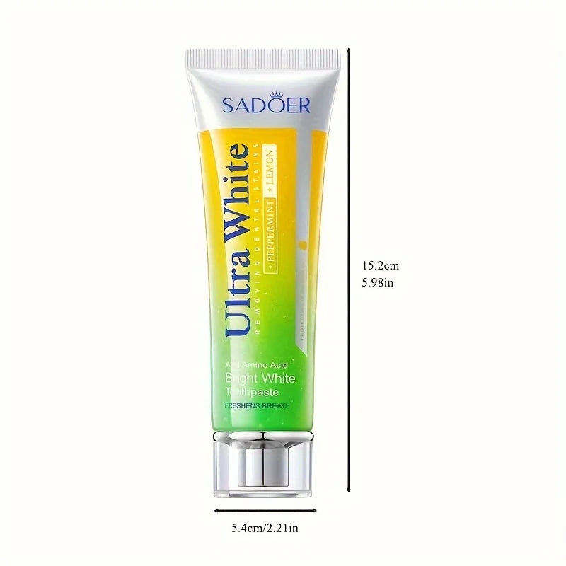 Lemon Mint Whitening Toothpaste Cleaning Teetch, Peppermint And Lemon Brightening Teeth Toothpaste Fresh Breath 100g Peaceful Pleasures Health and Wellness