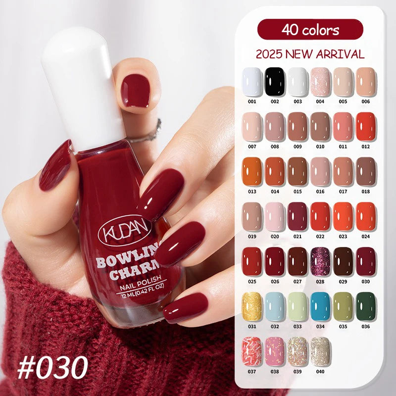 40 Colors Water-Based Nail Polish | Quick Dry No-Lamp Tearable