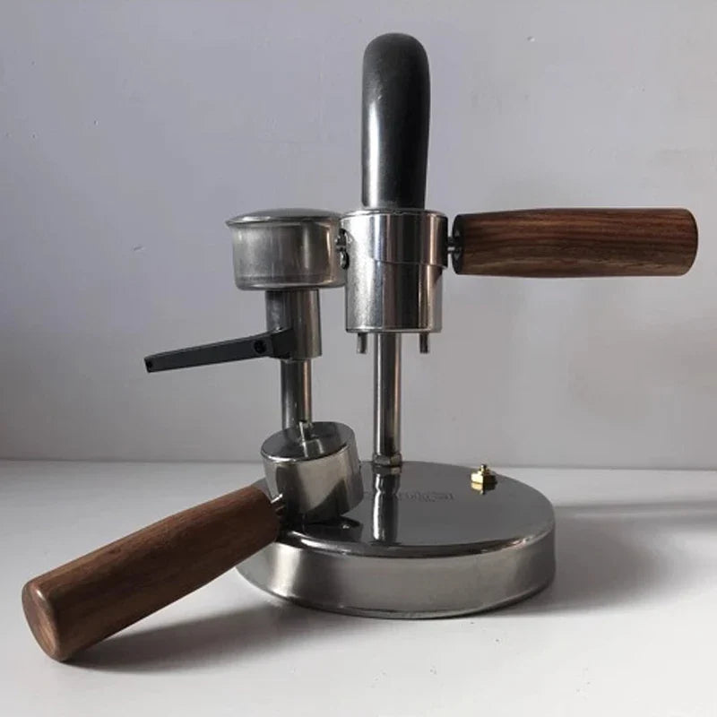 Stainless Steel Stovetop Espresso Maker – Wood Handle, 30–300ml