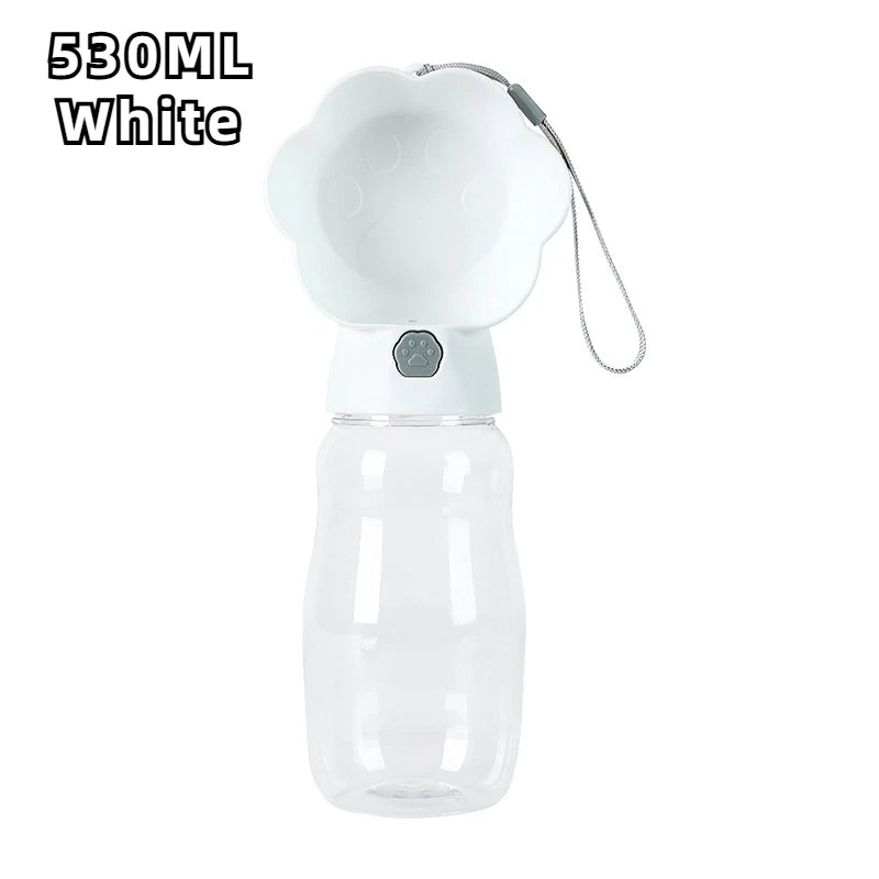 530ML Large Dog Water Bottle For Small Big Dogs Portable Travel Pet Drinking Bottle Water Container Puppy Cat Drinker Feeder Peaceful Pleasures Health and Wellness WHITE