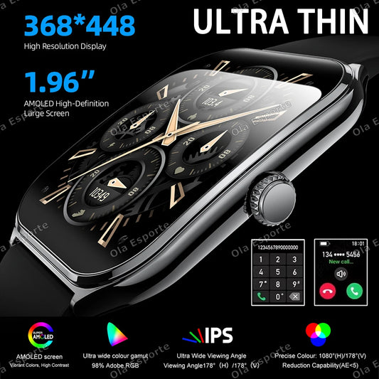 Ola Esporte 1.96" AMOLED Smartwatch | BT Calling & Fitness AMOLED Smartwatch Peaceful Pleasures Health and Wellness