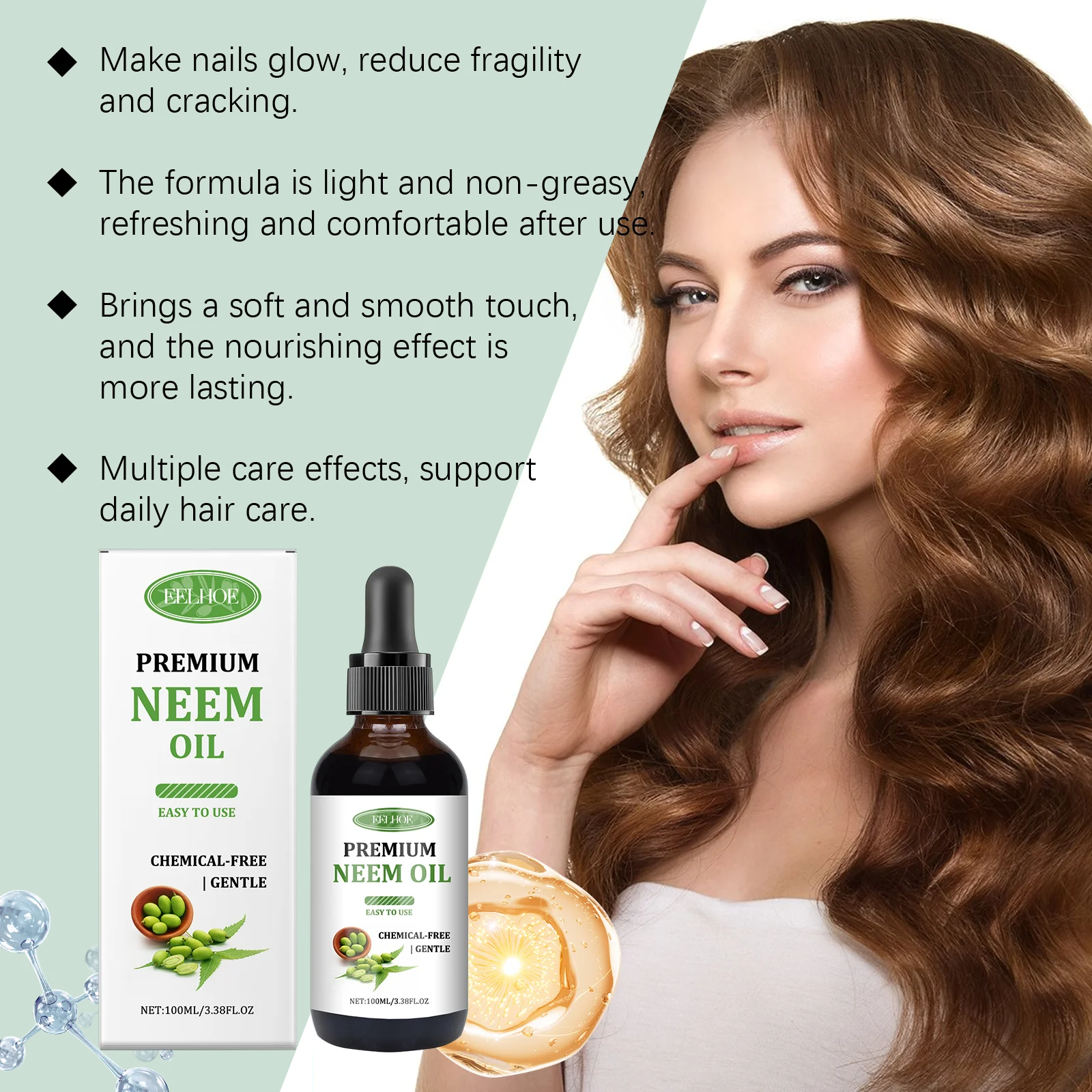 Premium Neem Oil Activating Hair Follicles Stimulate Hair Growth Deeply Moisturizing Skin Nourish Nail Surface Neem Massage Oil Peaceful Pleasures Health and Wellness