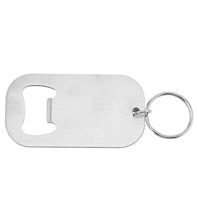 Stainless Steel Flat Beer Bottle Opener Keychain | 1-2 Pack