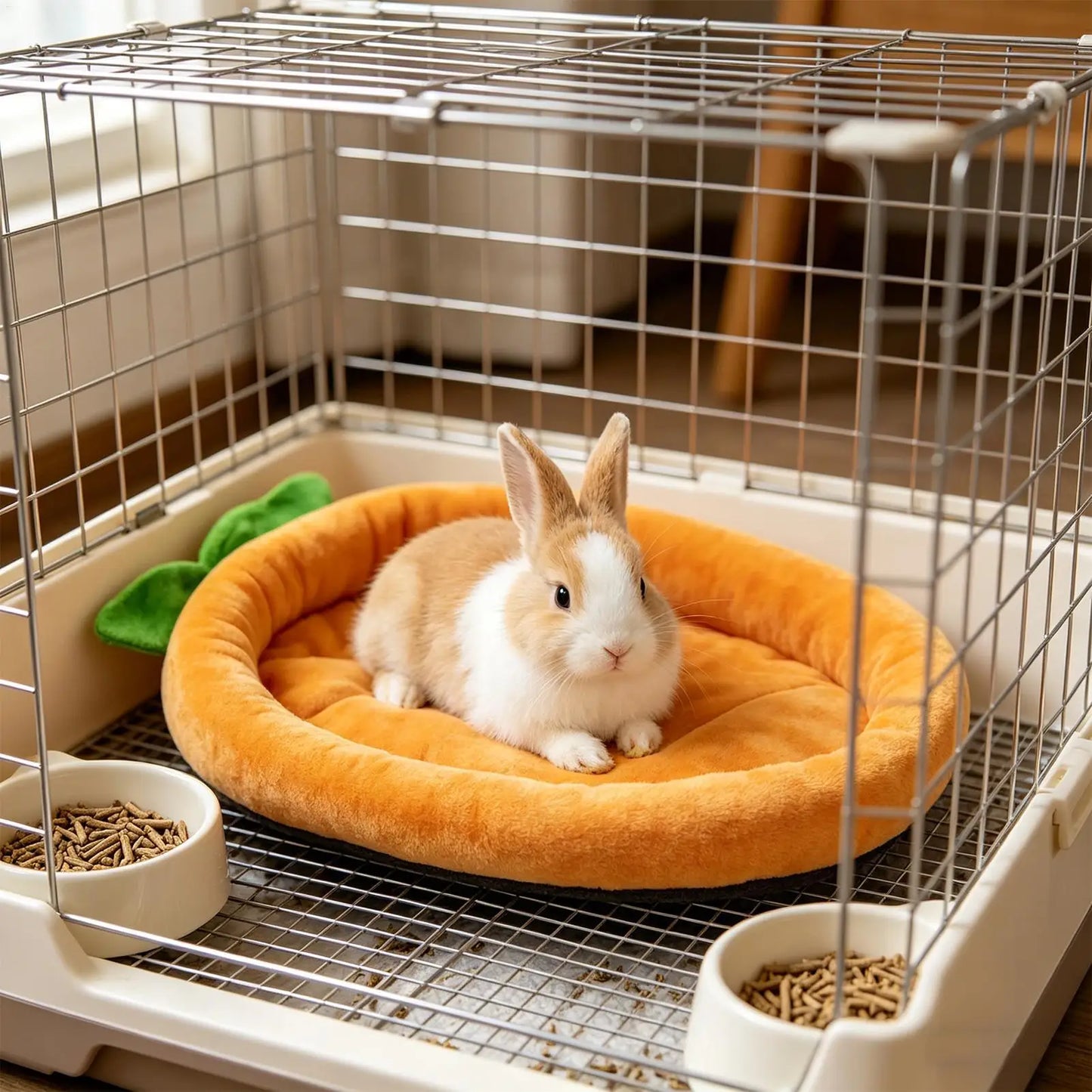 Carrot Shaped Pet Mat – Soft Flannel Bed for Rabbits & Hamsters