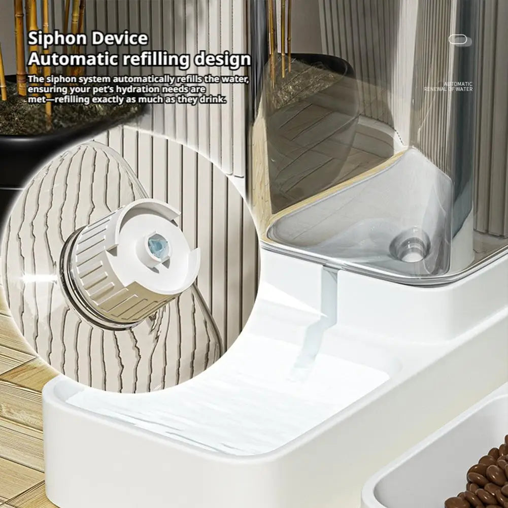 High Quality Large-capacity Pet Feeder Transparent Automatic Feeder Water Dispenser Set New Automatic Feeder Set For Cats Dogs Peaceful Pleasures Health and Wellness