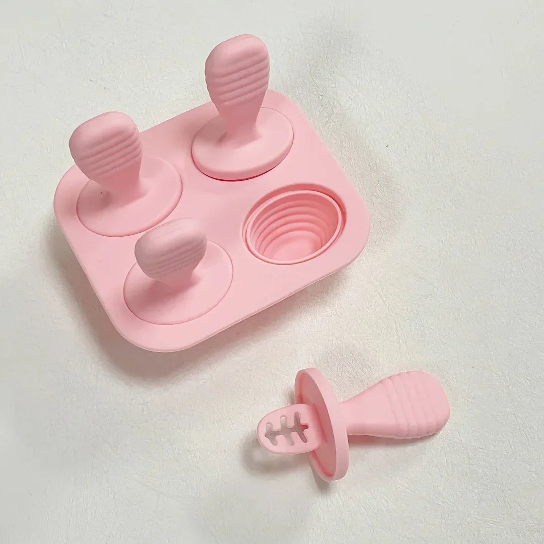 Silicone Ice Cream Molds BPA Free, DIY Ice Cream Maker Kit for Kids Adults, Homemade Ice Cream Tools with Ice Cream Mold Peaceful Pleasures Health and Wellness Pink 1pc