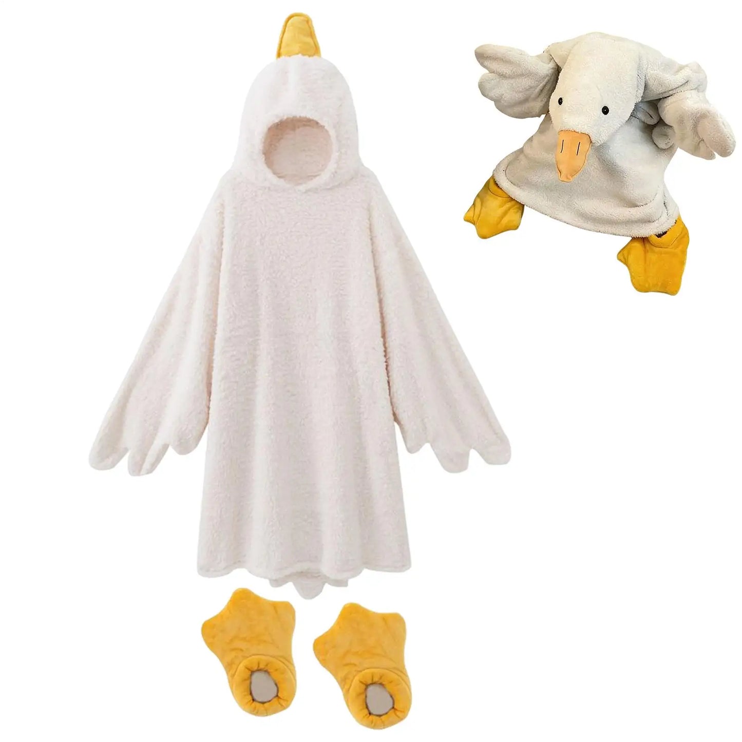Goose Wearable Blanket Hooded Onesie – Adults & Kids + Shoes