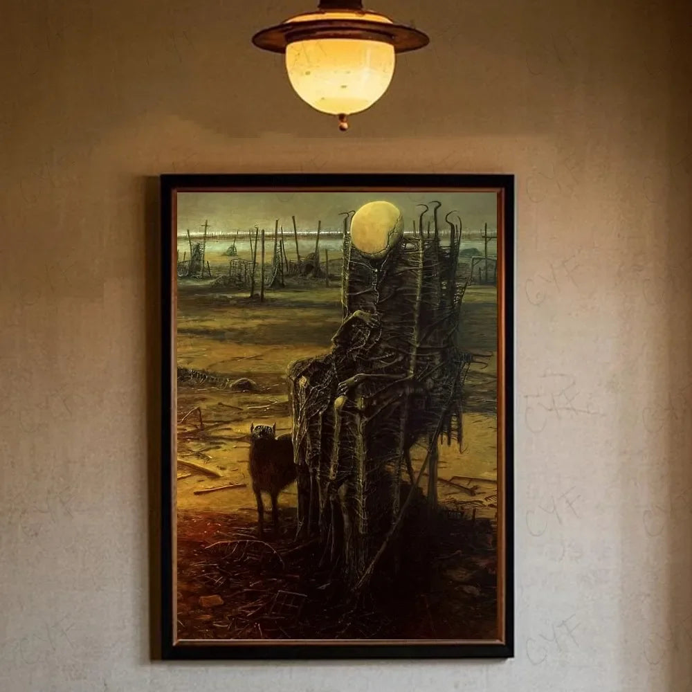 Famous Surrealism Artworks By Zdzislaw Beksinski Poster HD Art Prints for Home Living Room Bedroom Bar Aesthetic Wall Decor Peaceful Pleasures Health and Wellness z13 20x30cm Unframed