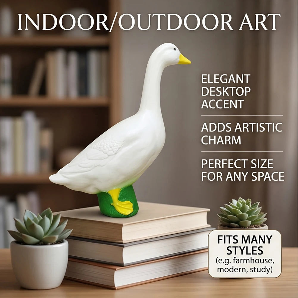 Large White Goose Statue | Resin Garden & Home Decor Sculpture