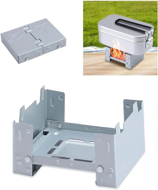 Portable Pocket Stove Backpacking Folding Stove Outdoor Travel Portable Stove Ultralight Alcohol Stove For Hiking Camping Peaceful Pleasures Health and Wellness