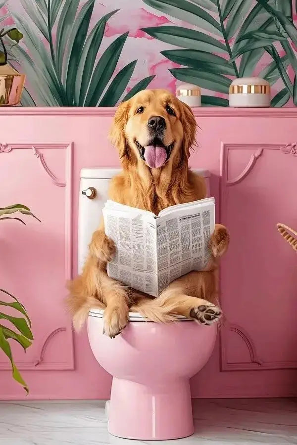 Funny Toilet Animals Canvas Wall Art | Bathroom Decor Poster