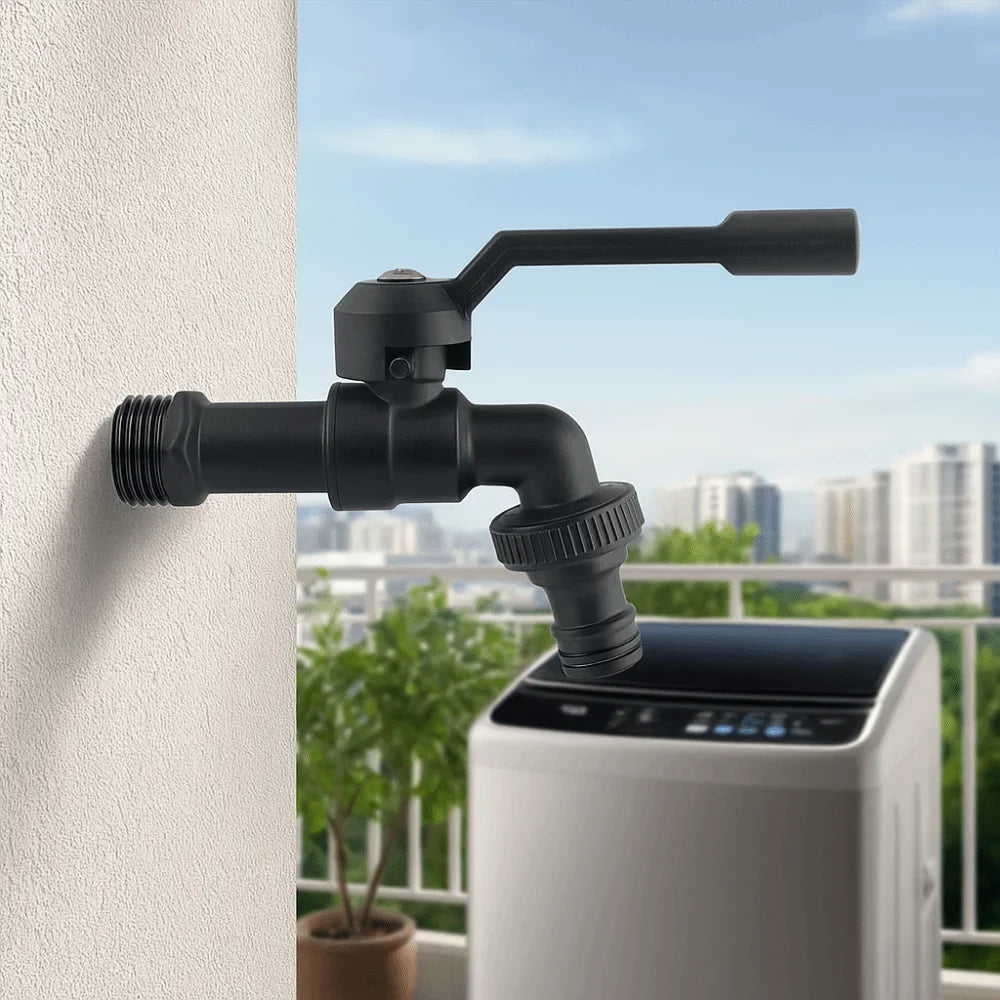 Black Brass Anti-Freeze Bibcock Faucet – Dual Outlet 1/2"