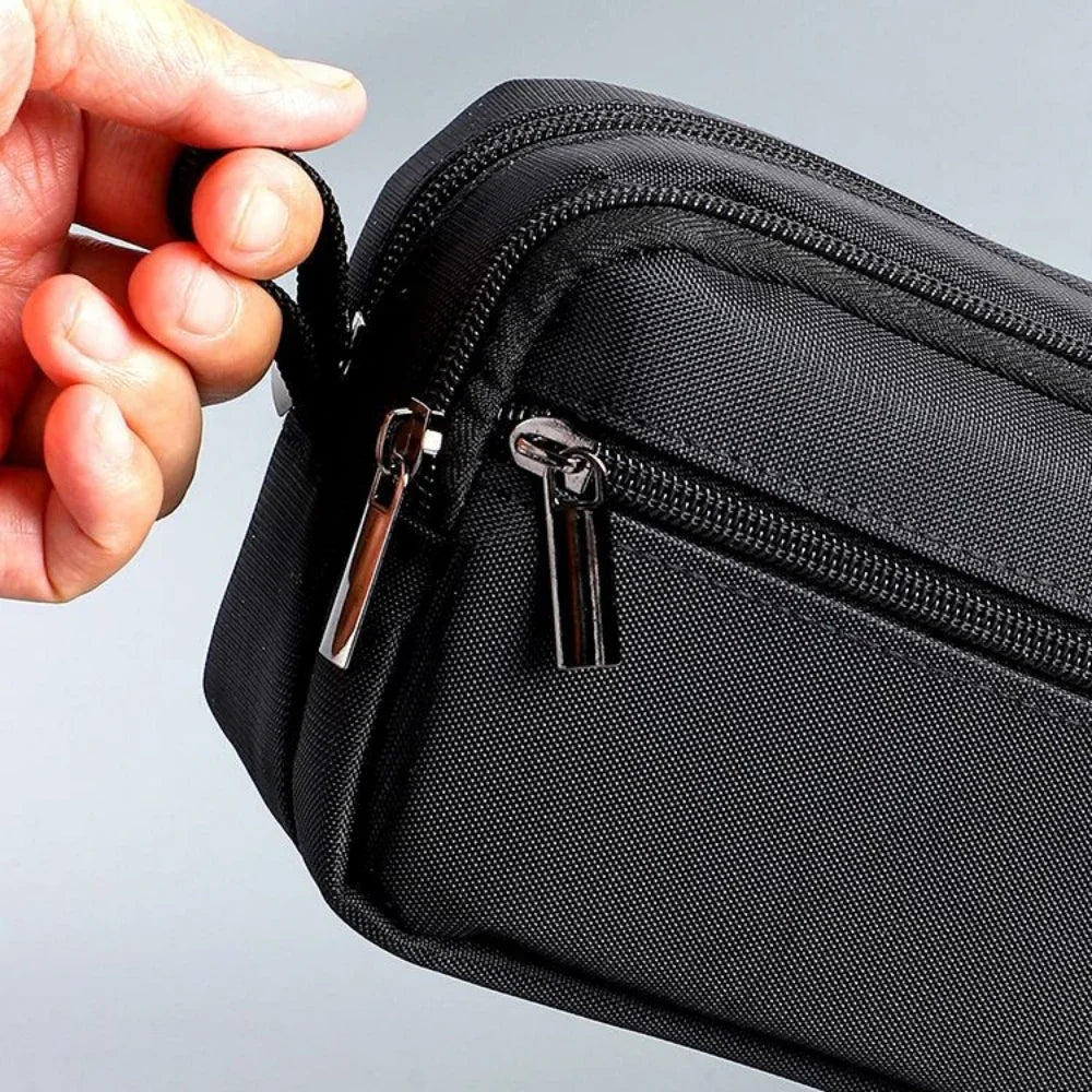 Portable Three-layer Large Capacity Pencil Bag Boy Canvas Pen Case School Office Supplies Storage Bag Waterproof Stationery Bag Peaceful Pleasures Health and Wellness