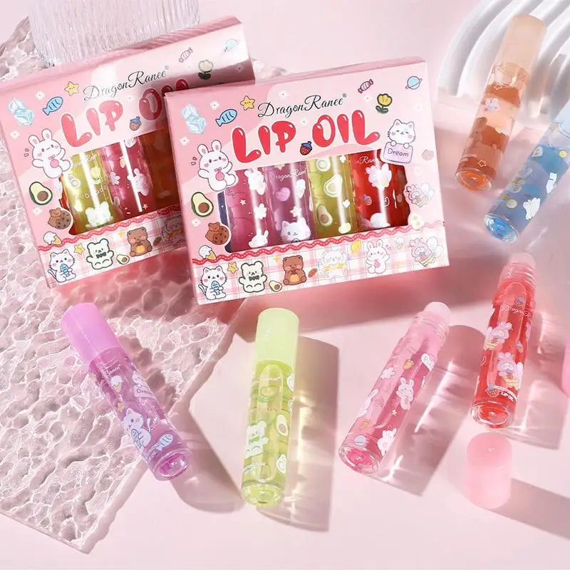 Flower Lip Oil Set 6pcs – Moisturizing Jelly Gloss Kit