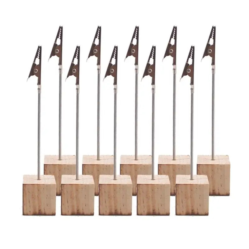 Creative Pine Card Holder 10PCS Pack DIY Iron Clip Message Clip for Office Desk Memo Paper Clips Fashion Peaceful Pleasures Health and Wellness Style D