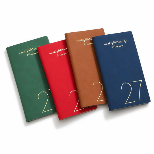 2027 Weekly Monthly Planner 4-Color Notebook A5 Lined Journal Office Peaceful Pleasures Health and Wellness