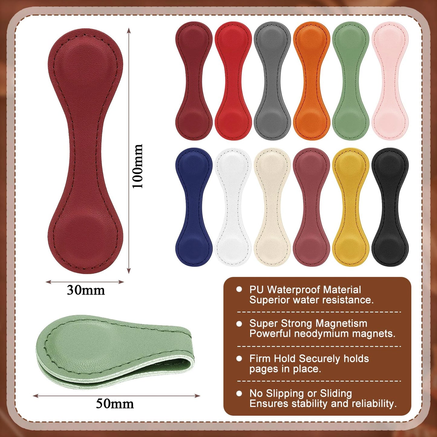 2/4pcs Magnetic Clip Sleeve Magnetic Buckle Shortening Artifact Anti Sweeping Magnetic Buckle for Leather Bookmark Book Lovers Peaceful Pleasures Health and Wellness