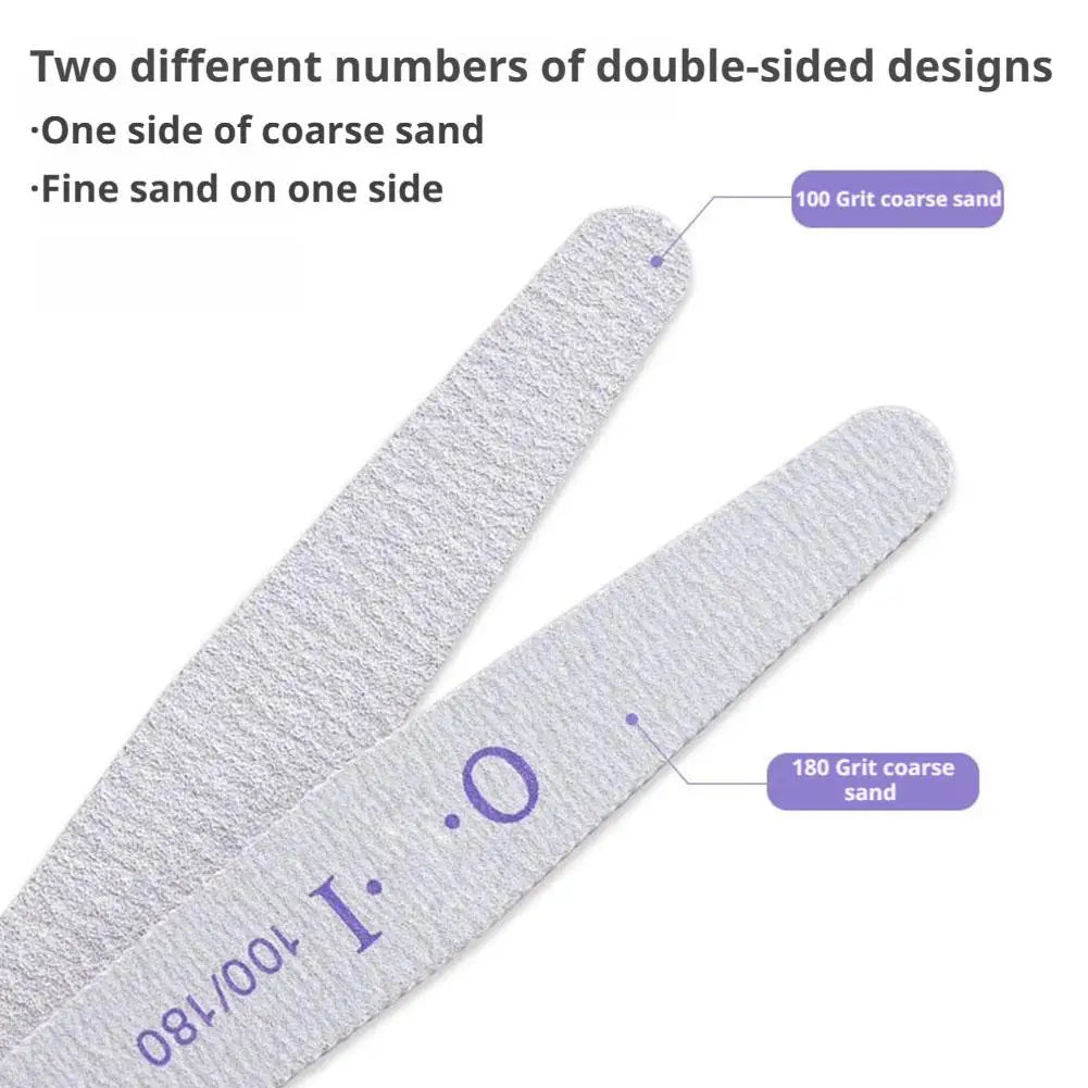 10PCS Nail Files 100/180, Professional Nail File and Buffers, Reusable Double-Sided Emery Board for Nail Manicure Kit for Women Peaceful Pleasures Health and Wellness