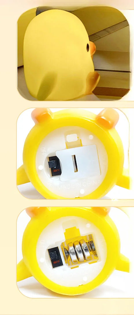 Cartoon Yellow Duck Night Light – Cute Bedside Desk Lamp