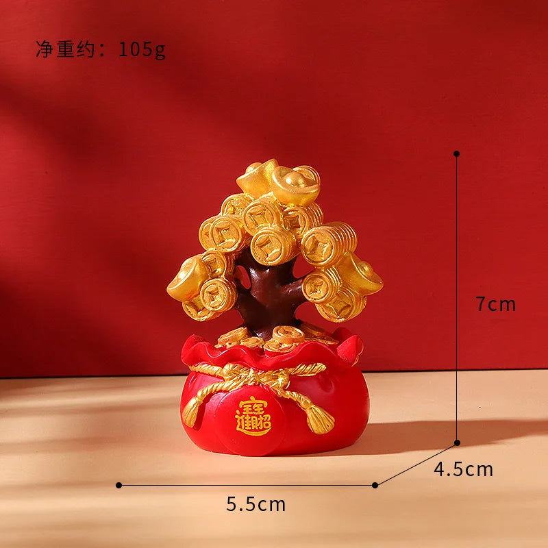 1Pcs Prosperity Sculpture Centerpiece Treasure Basin Statue for Office Shelf Desk Tabletop Art Craft Ornament Home Decorations Peaceful Pleasures Health and Wellness type5