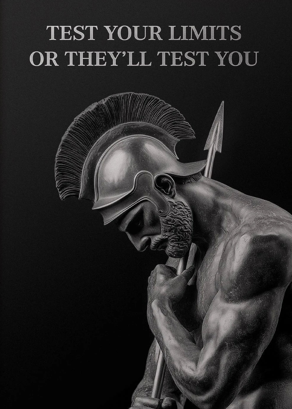 Alexander the Great Quote Motivational Wall Art Spartan Warrior Canvas Ancient Greek Poster Bronze Statue Sculpture Room Decor Peaceful Pleasures Health and Wellness 18 50x70cm Unframed