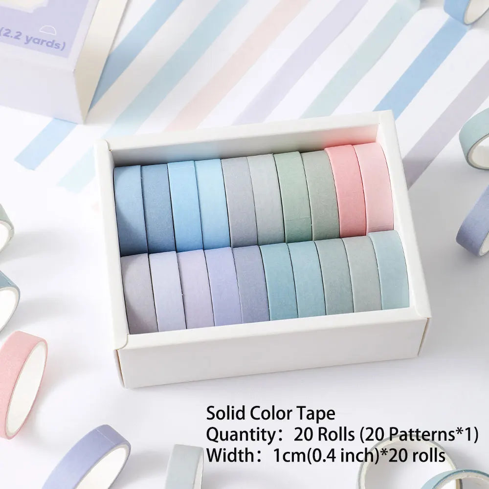 20 rolls Washi Tape Set Simple Thin Masking Tape For DIY Arts Crafts Gift Wrapping Journaling Scrapbooking Labeling Coding Deco Peaceful Pleasures Health and Wellness PURPLE