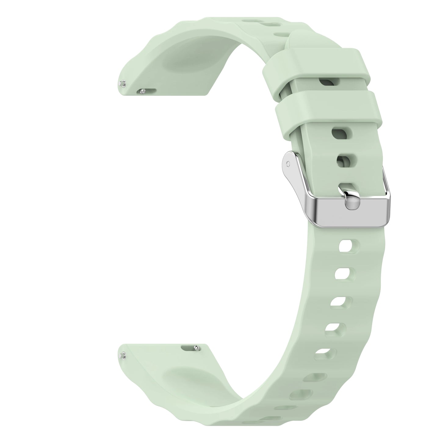 18mm Silicone Watch Band for Huawei GT4/GT5/GT6 & Garmin Peaceful Pleasures Health and Wellness Light Green 18mm