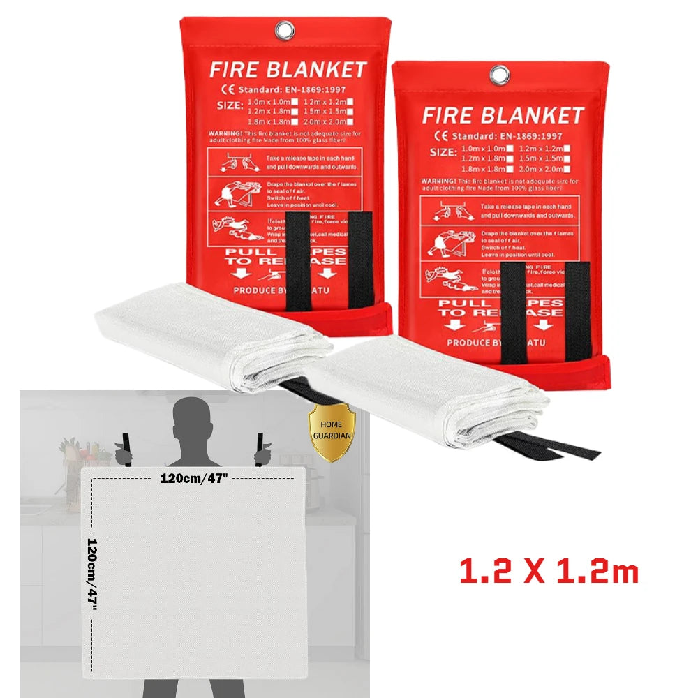 Fire Blanket 1/1.2/2M Easy & Quick Unfolding Fire Blanket Lightweight Emergency Fire Blanket for Home Kitchen Garage Office Peaceful Pleasures Health and Wellness 2Pcs 1.2M