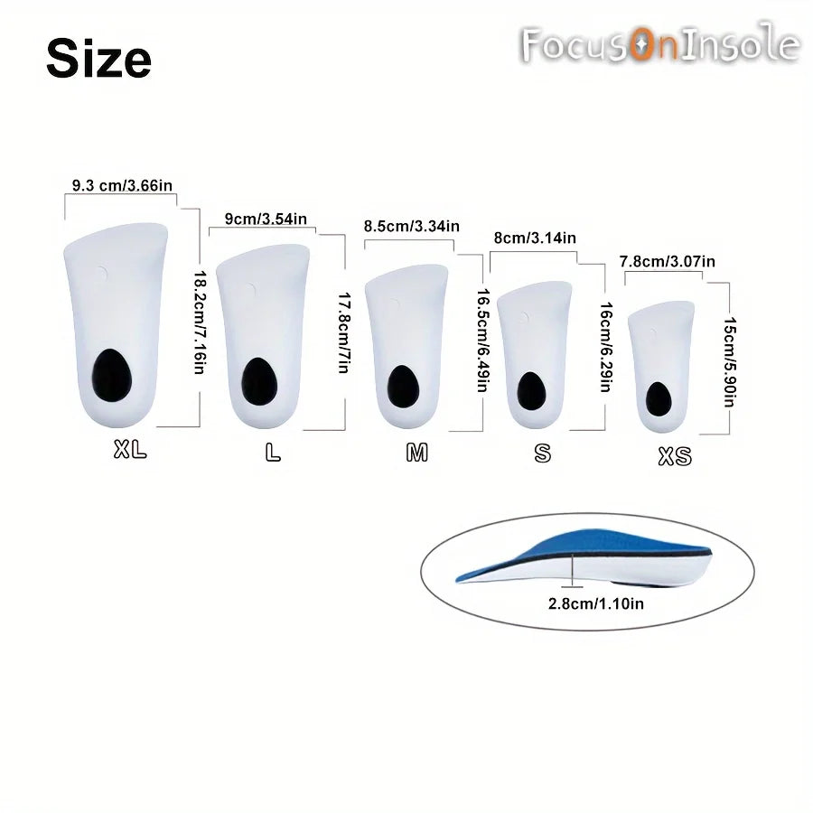 1 Pair Correction Half Size Insole Shock-Absorbing Insole,Flat foot insole,Arch support,Correction of Inner Eight Shaped Insole Peaceful Pleasures Health and Wellness Black water droplet XL