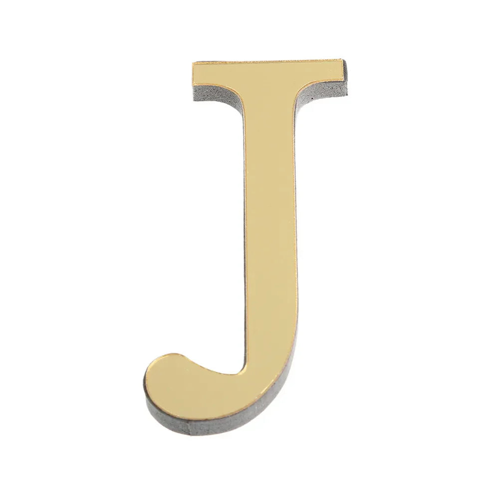 3D Mirror Acrylic Letter Wall Sticker | DIY Gold Alphabet Decal