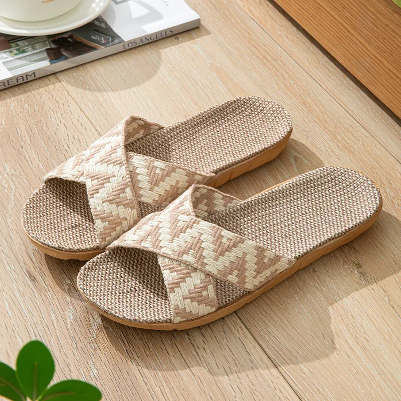 Women's Linen Flip-Flop Slippers | Breathable Summer Sandals