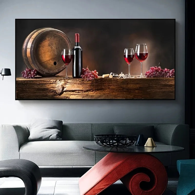 Vintage Red Wine Canvas Wall Art – Unframed Poster Print Canvas Wall Art Peaceful Pleasures Health and Wellness