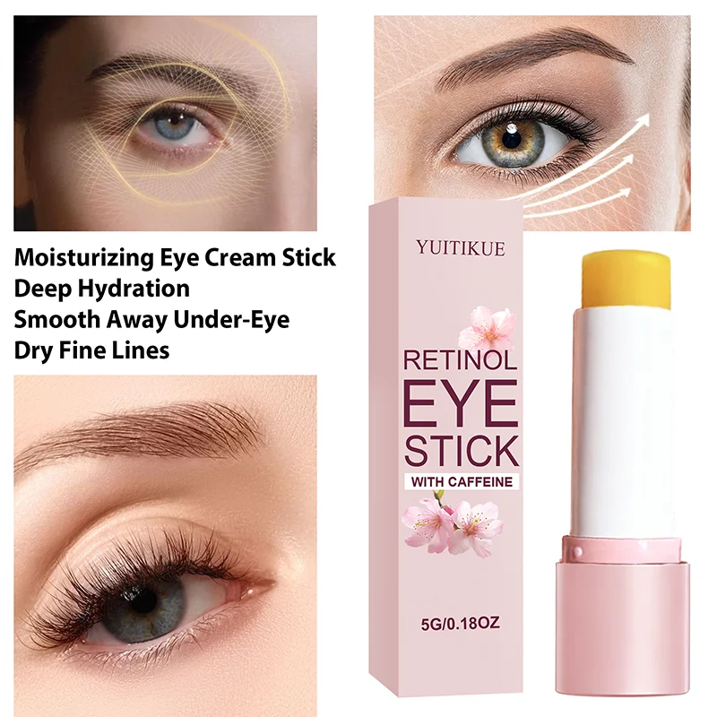 Retinol Eye Stick, Yuitikue 5g Caffeine Infused Eye Care Stick for Reducing Dark Circles, Puffiness & Smoothing Wrinkles Peaceful Pleasures Health and Wellness