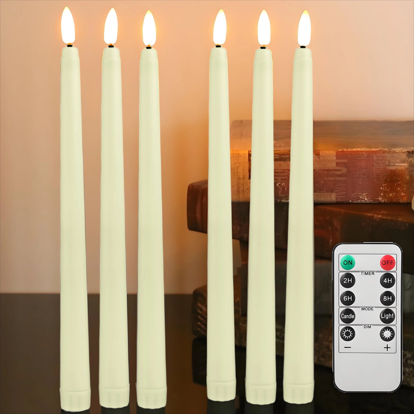 Flameless Taper Candles with Remote Flickering LED Taper Candles Battery Operated Candlesticks for Wedding Christmas Thanksgivin Peaceful Pleasures Health and Wellness Ivory 24Pcs per Set